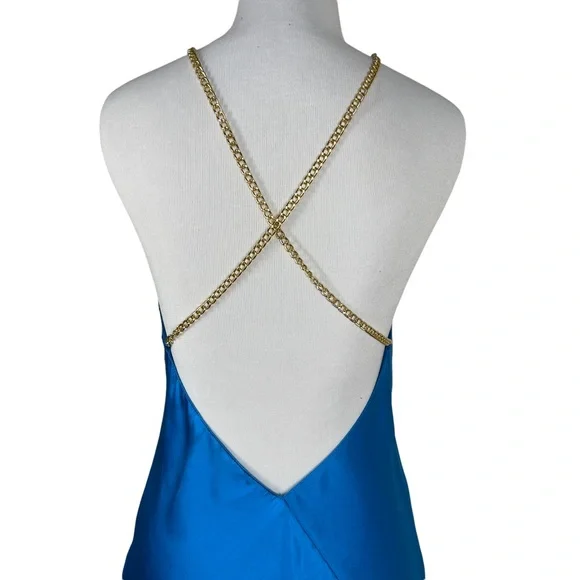 NWOT Amanda Uprichard X REVOLVE Claudia X Back Chain Dress in Sky Small - Picture 7 of 10